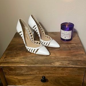 Jessica Simpson white heels